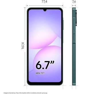 SMARTPHONE SAMSUNG GALAXY A07 128GB 4GB RAM + RAM PLUS 4GB VERDE - Imagem 3